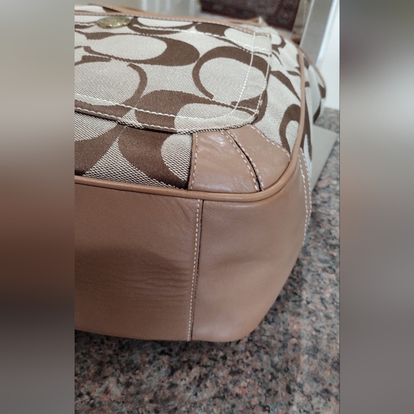 COACH ERGO Brown Signature C Jacquard Leather Monogram  Hobo Bag - Picture 16 of 17